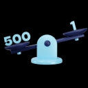 up to 500:1